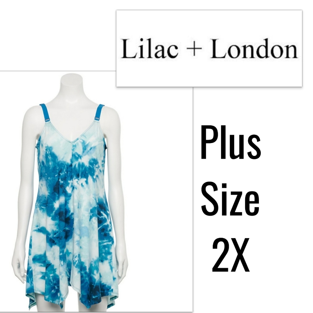 NWT Women's Lilac+London Tie Dye Print Chemise Size XXL